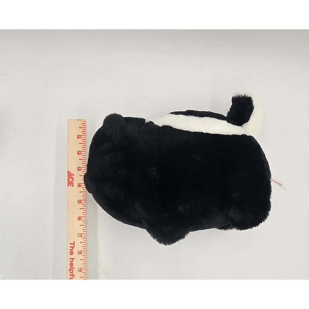 Aurora World Skunk‎ Plush Stuffed Animal Black White Round Spudster Toy